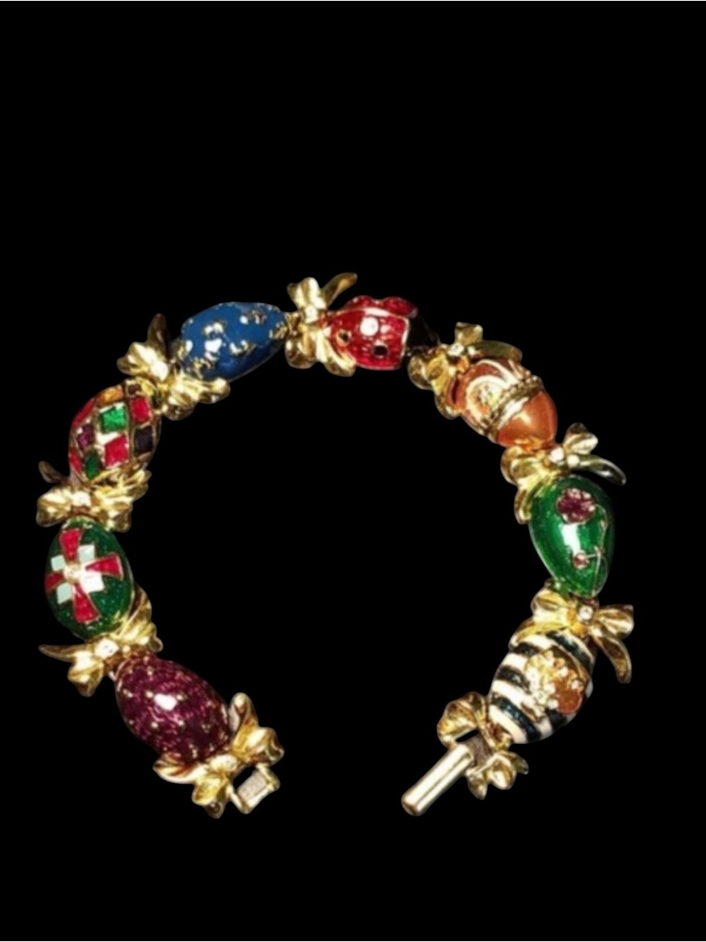 Vintage Joan Rivers Enamel Russian Egg Bracelet